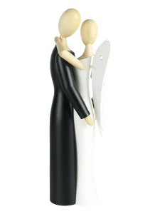 Sternkopf-Engel Liebespaar schwarz-weiß