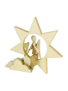 Sternkopf-Engel Mini im Stern mit Posaune