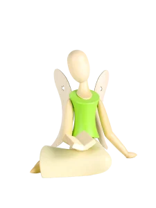 Sternkopf-Engel sitzend mit Buch grün