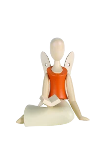 Sternkopf-Engel sitzend mit Buch orange