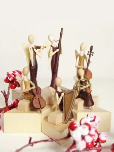 Sternkopf-Engel Mini Musiker auf Sockel