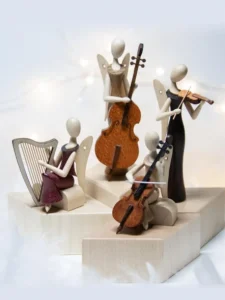 Sternkopf-Engel Mini Musiker auf Sockel