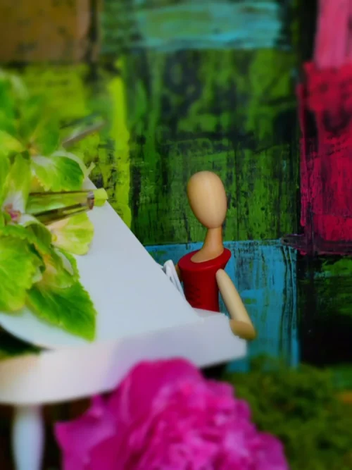 Sternkopf-Engel Musikengel am Flügel